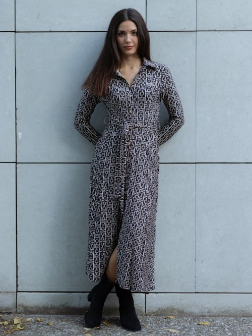 Φόρεμα σεμιζιέ μακρύ μανίκι