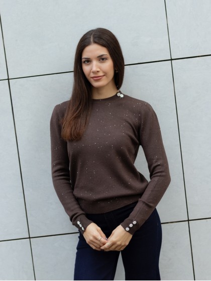 Πλεκτή μπλούζα με στρας