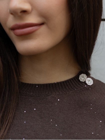 Πλεκτή μπλούζα με στρας