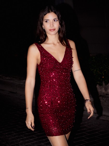 Φόρεμα κοντό πέρλες