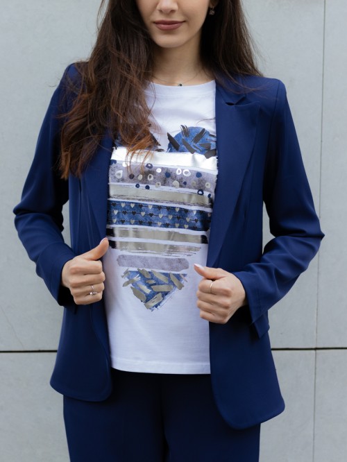 Σακάκι κρεπ με βάτες