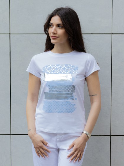 Μπλούζα με γαλάζια στάμπα