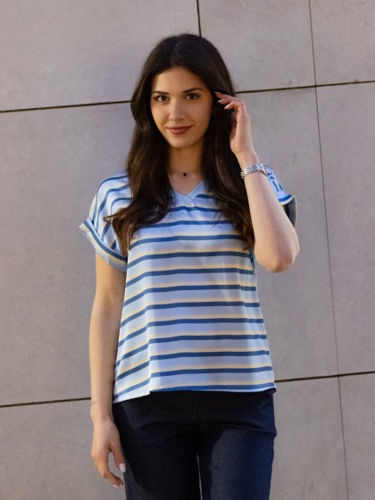 Μπλούζα ριγέ σατέν