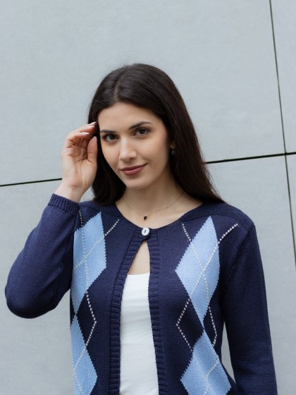 Ζακέτα πλεκτή με ρόμβους