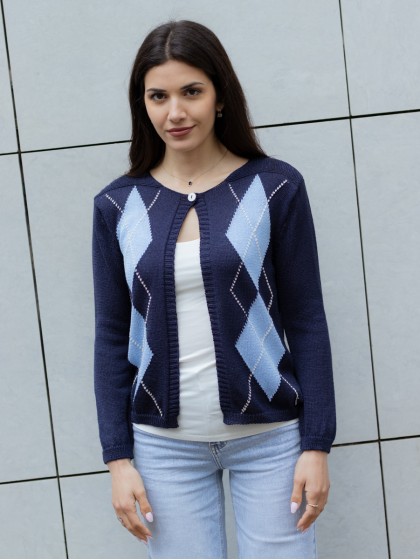 Ζακέτα πλεκτή με ρόμβους