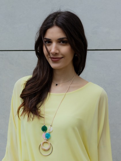 Τουνίκ μουσελίνα φαρδιά με κολιέ