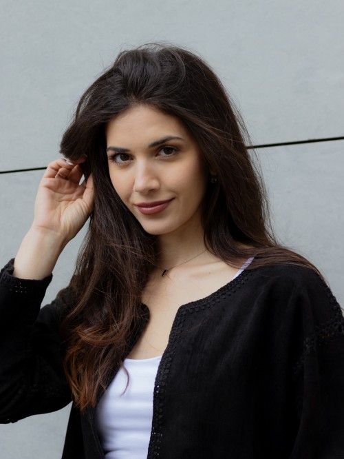 Σακάκι τύπου σουέτ μακρύ