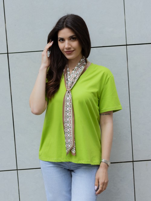 Μπλούζα κοντό μανίκι με μαντίλι